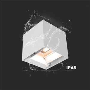 Oprawa Ścienna Solarna V-TAC 9W LED COB Regulowana Biała Kostka 15x15cm IP65 VT-11109 4000K 860lm