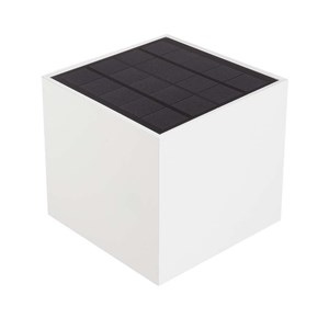 Oprawa Ścienna Solarna V-TAC 9W LED COB Regulowana Biała Kostka 15x15cm IP65 VT-11109 4000K 860lm