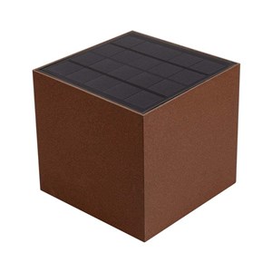 Oprawa Ścienna Solarna V-TAC 9W LED COB Regulowana Brąz Corten Kostka 15x15cm IP65 VT-11109 3000K 860lm