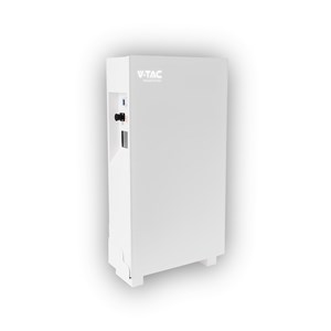 Magazyn bank energii V-TAC biały szklany front 5.12Wh 100Ah/51.2V LiFePO4 BMS VT-51200W 10 lat gwarancji