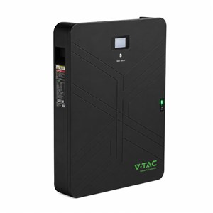 Magazyn bank energii V-TAC czarny 15cm ultra slim 14.33Wh 280Ah/51.2V 140A LFP BMS VT-14033 10 lat gwarancji