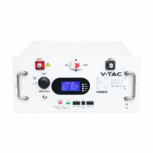 Magazyn bank energii V-TAC 9.6kWh 48V 200Ah LiFePO4 rack BMS obudowa biała VT-91600 10 lat gwarancji