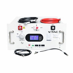 Magazyn bank energii V-TAC 9.6kWh 48V 200Ah LiFePO4 rack BMS obudowa biała VT-91600 10 lat gwarancji