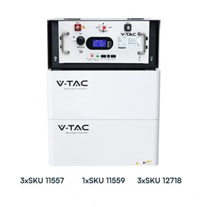 Magazyn bank energii V-TAC 9.6kWh 48V 200Ah LiFePO4 rack BMS obudowa biała VT-91600 10 lat gwarancji