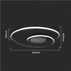 Oprawa sufitowa V-TAC 48W LED ściemnialna czarna VT-7911 3000K 5150lm