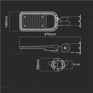 Oprawa uliczna LED V-TAC SAMSUNG CHIP z regulacją 70W 110Lm/W VT-79ST 6500K 7500lm 5 lat gwarancji