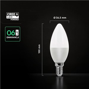 Żarówka LED V-TAC CREE CHIP 6,5W E14 świeczka VT-268 6500K 600lm 6 lat gwarancji
