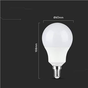 Żarówka LED V-TAC SAMSUNG CHIP 8,5W E14 kulka VT-269 6500K 806lm 5 lat gwarancji