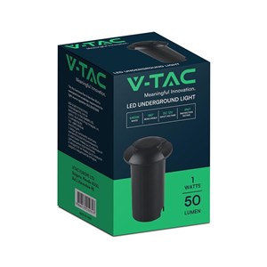 Oprawa gruntowa ogrodowa najazdowa V-TAC 1W LED czarna 2-stronna IP67 VT-1161 6400K 50lm