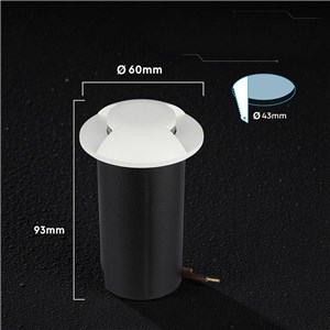 Oprawa gruntowa ogrodowa najazdowa V-TAC 1W LED biała 4-stronna IP67 VT-1171 6400K 50lm