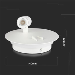 Oprawa LED V-TAC 3W+6W Kinkiet Hotel Łóżko Włącznik Biały VT-2963 3000K 680lm 3 Lata Gwarancji
