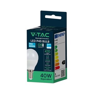 Żarówka LED V-TAC SAMSUNG CHIP 4,5W E14 P45 Kulka VT-236 3000K 470lm 5 Lat Gwarancji