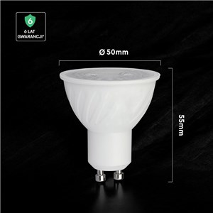 Żarówka LED V-TAC CREE CHIP 6W GU10 38st VT-227 3000K 445lm 6 lat gwarancji