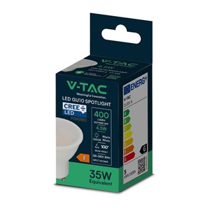 Żarówka LED V-TAC CREE CHIP 4,5W GU10 110st VT-205 3000K 400lm 6 lat gwarancji