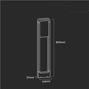 Słupek ogrodowy V-TAC 10W LED SAMSUNG CHIP czarny IP65 80cm VT-33 4000K 650lm 3 lata gwarancji