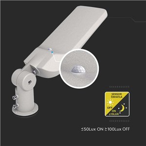 Oprawa uliczna LED V-TAC SAMSUNG CHIP z regulacją i czujnikiem światła 100W 115Lm/W VT-139ST-S 4000K 11500lm 5 lat gwarancji