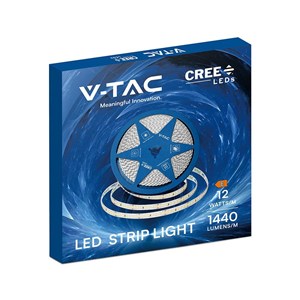Taśma LED V-TAC CREE CHIP 24V CRI90 2xPCB 8mm 10mb 12W/m 168LED/m VT-2835 168 6500K 1680lm 6 lat gwarancji