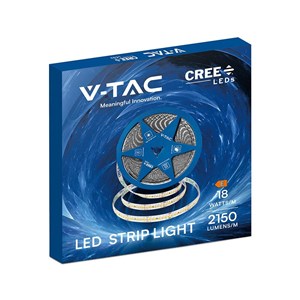 Taśma LED V-TAC CREE CHIP 24V CRI90 2xPCB 10mm 10mb 18W/m 238LED/m VT-2835 238 6500K 2430lm 6 lat gwarancji