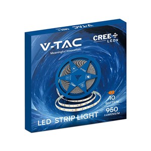 Taśma LED V-TAC CREE CHIP 24V CRI90 2xPCB 8mm 10mb 10W/m 120LED/m VT-2835 120 3000K 750lm 6 lat gwarancji