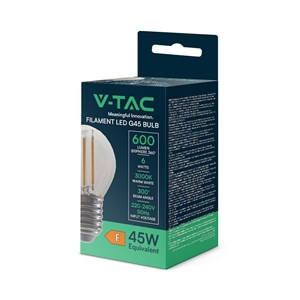 Żarówka LED V-TAC 6W Filament E27 Kulka G45 VT-2366 3000K 600lm