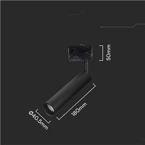 Oprawa szynosystem 3F V-TAC 7W LED SAMSUNG CHIP CRI90+czarna VT-407 5000K 700lm 5 lat gwarancji