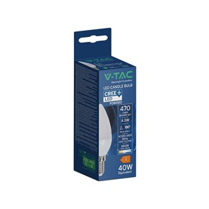 Żarówka LED V-TAC CREE CHIP 4,5W E14 świeczka VT-1855 6500K 470lm 6 lat gwarancji