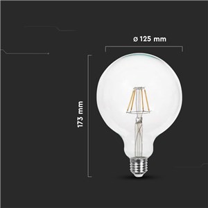 Żarówka LED 10W Filament E27 Kula Glob G125 V-TAC VT-1979 3000K 1055lm