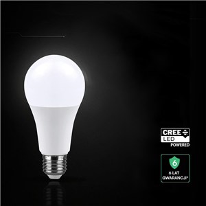 Żarówka LED V-TAC CREE CHIP 15W A65 E27 VT-2015 3000K 1521lm 6 lat gwarancji