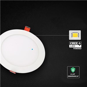 Panel wpuszczany downlight V-TAC PRO SLIM 18W LED CREE CHIP okrągły 225x12mm CCT VT-1807CCT 3000K-4000K-6500K 1650lm 6 lat gwarancji