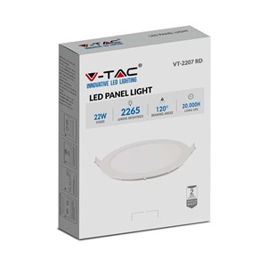 Panel LED V-TAC Premium Downlight 22W Okrągły fi240 VT-2207RD-N 4000K 2265lm