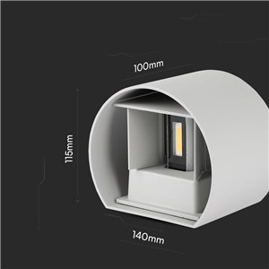 Oprawa Ścienna 6W V-TAC Góra Dół Regulowana Szary Okrągły IP65 Bridgelux VT-756 4000K 700lm