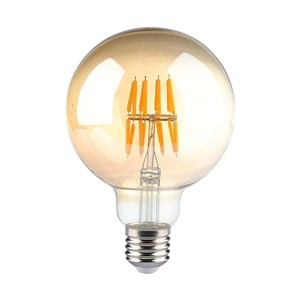 Żarówka LED V-TAC 8W filament E27 kula glob G95 bursztyn 95x138mm VT-2019-N 2200K 700lm