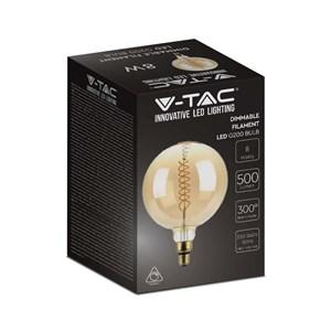 Żarówka LED V-TAC 8W filament E27 G200 ściemnialna VT-2158D-N 2000K 500lm