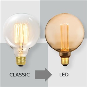 Żarówka LED V-TAC 4W edison retro E27 G125 bursztynowa 125x164mm VT-2195 1800K 200lm