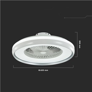 Wentylator Sufitowy V-TAC 45W LED Pilot RF CCT Szary VT-5022 3000lm