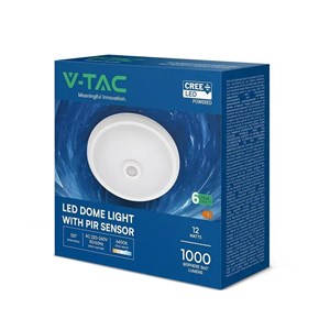 Oprawa sufitowa plafoniera V-TAC 12W LED CREE CHIP czujnik ruchu VT-13 6400K 1000lm 6 lat gwarancji