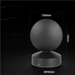 Oprawa 360st V-TAC 7W LED iluminacja elewacji/wnęk okiennych czarna IP65 VT-707 4000K 645lm