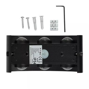 Oprawa ścienna góra dół V-TAC 6W LED czarna IP54 VT-846 4000K 630lm