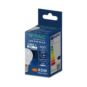 Żarówka LED V-TAC CREE CHIP 6,5W E14 kulka P45 VT-270 4000K 600lm 6 lat gwarancji