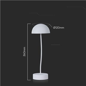 Lampka Biurkowa Nocna V-TAC 3W LED 36cm Ładowanie Ściemnianie Biała VT-7574 3000K 100lm