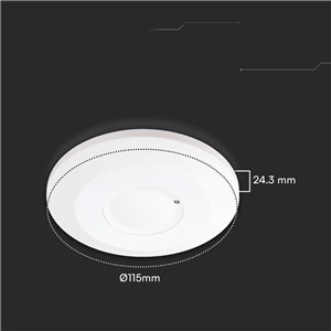 Czujnik ruchu 360st V-TAC mikrofalowy natynkowy sufitowy slim 24mm 2000W biały VT-81001 5 Lat Gwarancji