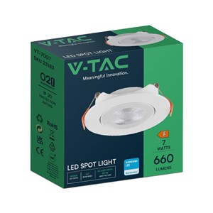 Oczko LED V-TAC SAMSUNG CHIP 7W LED białe VT-7007 4000K 660lm 5 lat gwarancji