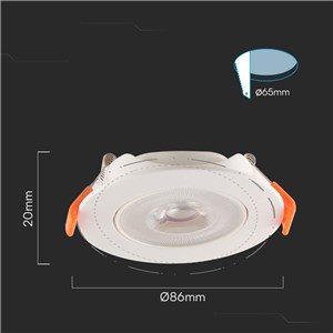 Oczko LED V-TAC SAMSUNG CHIP 7W LED białe VT-7007 6400K 660lm 5 lat gwarancji