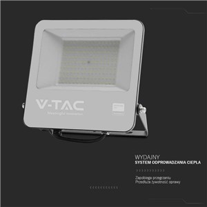 Projektor LED V-TAC CREE CHIP 100W 135lm/W czarna obudowa przewód 1m IP65 VT-44101 3000K 13500lm 6 lat gwarancji