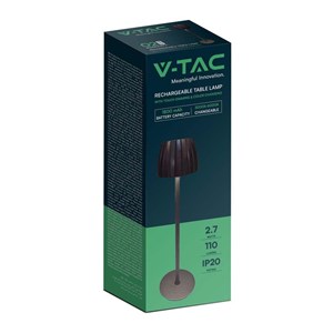 Lampka biurkowa nocna V-TAC 2,7W LED 34cm ładowanie USB ściemnianie czarna VT-7967 3000K-6000K 110lm