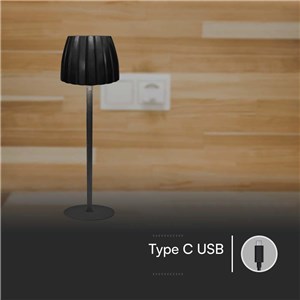 Lampka biurkowa nocna V-TAC 2,7W LED 34cm ładowanie USB ściemnianie czarna VT-7967 3000K-6000K 110lm