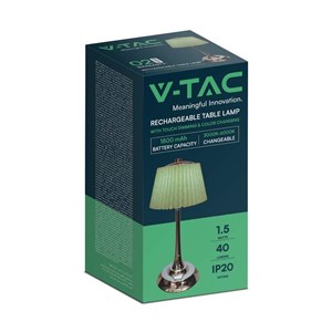 Lampka Biurkowa Nocna V-TAC 1,5W LED 28cm Ładowanie USB Ściemnianie Zielona VT-7968 3000K-6000K 40lm