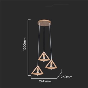 Oprawa Zwieszana V-TAC 3xE24 DREWNO VT-7977