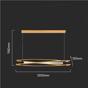 Oprawa Zwieszana V-TAC LED 15W DREWNO 120cm VT-7978 3000K 1600lm