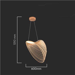 Oprawa Zwieszana V-TAC LED 10W DREWNO fi. 60cm VT-7979 3000K 1300lm